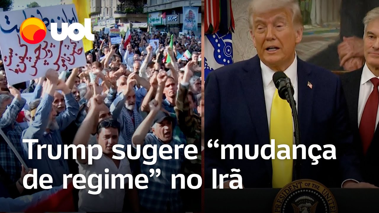 Trump sugere possibilidade de 'mudan&ccedil;a de regime' no Ir&atilde;, que amea&ccedil;a bases militares dos EUA
