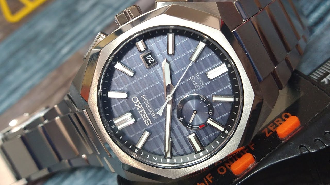 Seiko Astron SSJ013 Blue Grid GPS Solar Titanium