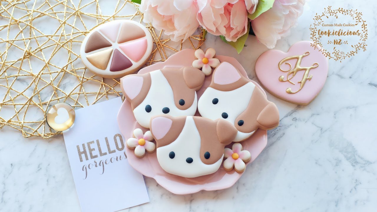 How to make TOO FACED MAKEUP PALETTE COOKIES ~ Clover the Corgi Cookies