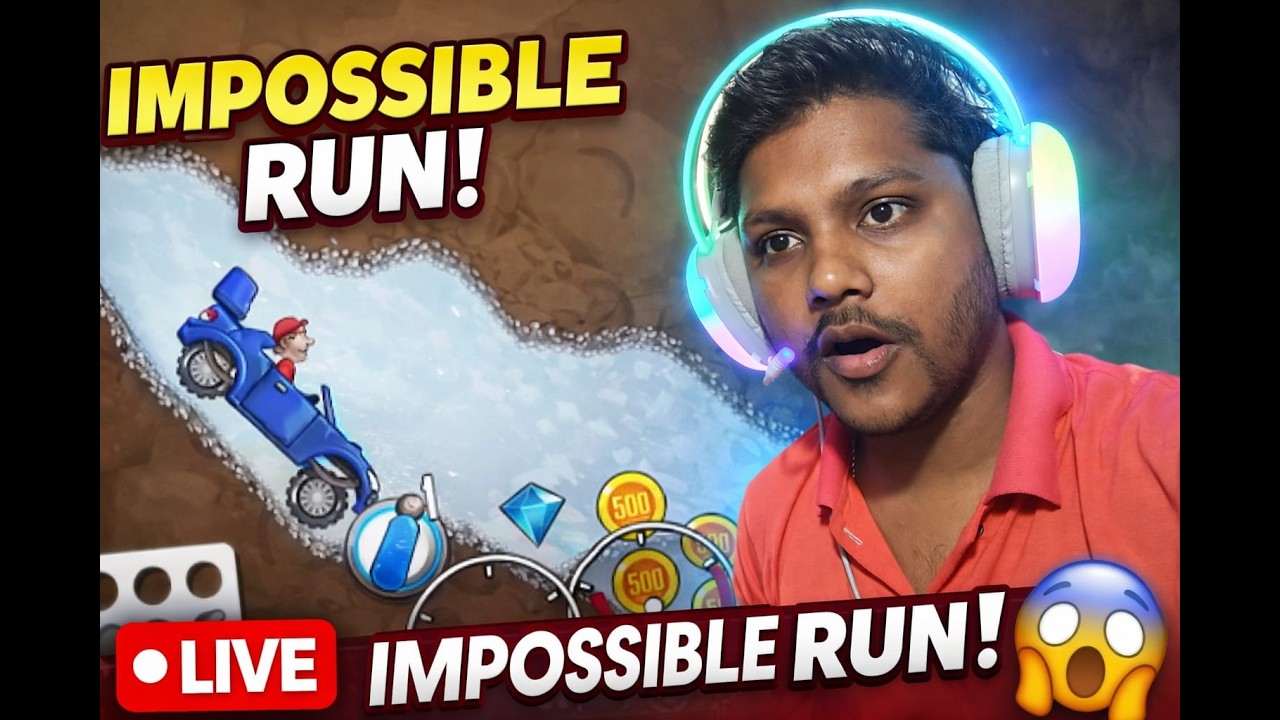 Hill Climb Racing LIVE 🔴 | No Crash Challenge! Impossible Run! 😱