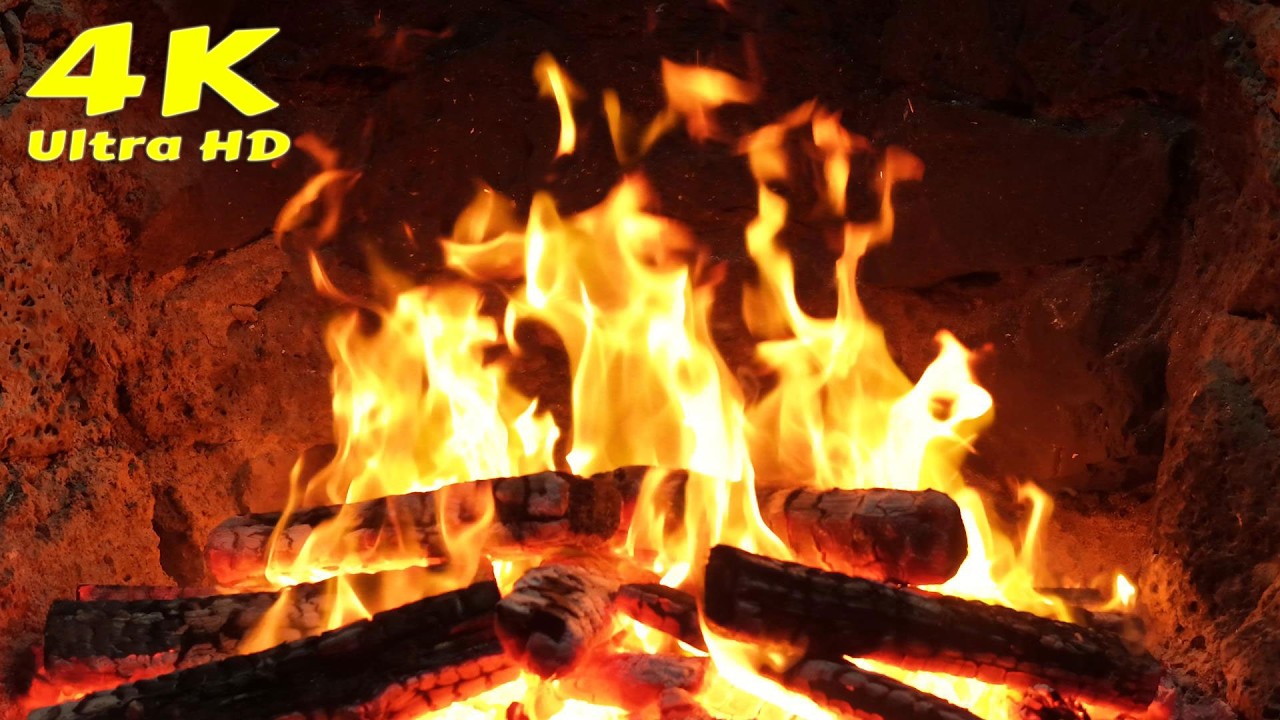 🔥 Fireplace with Burning Logs 12 Hours. 4K Fireplace With snow ambience. Fireplace Video Relaxation