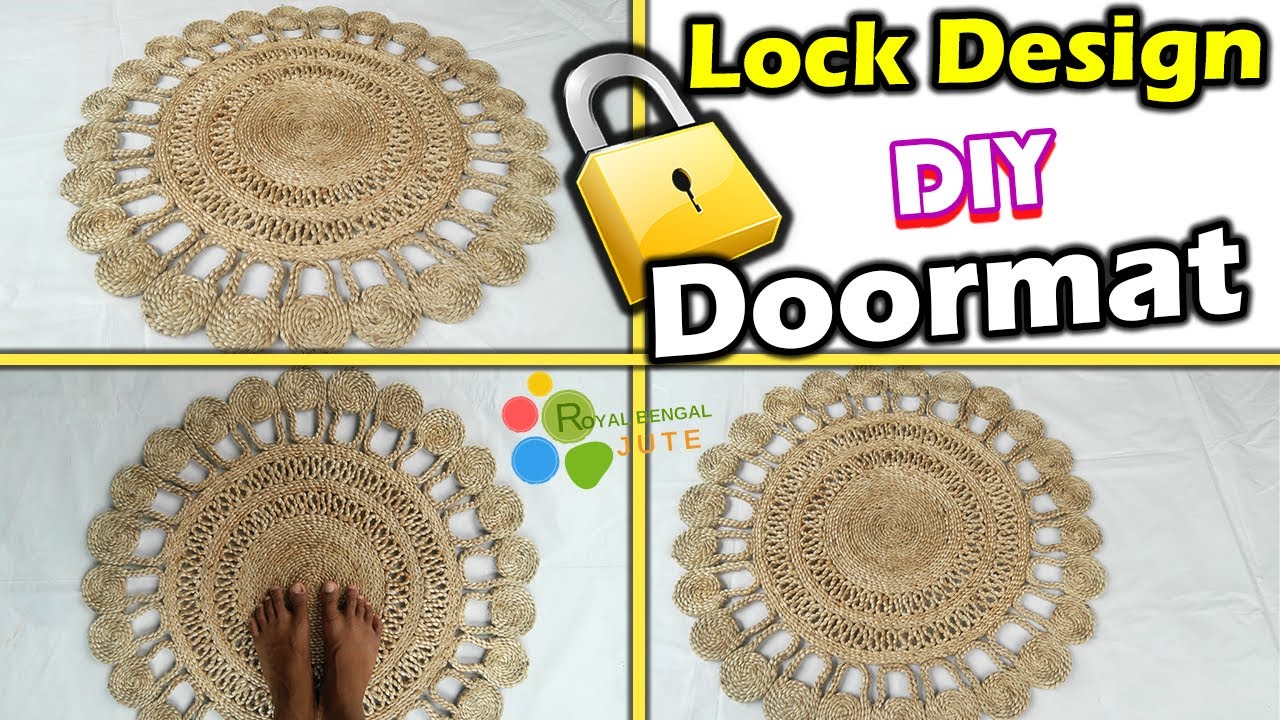 Lock Designed doormat | How to make jute rope doormat easily | Lock Design DIY