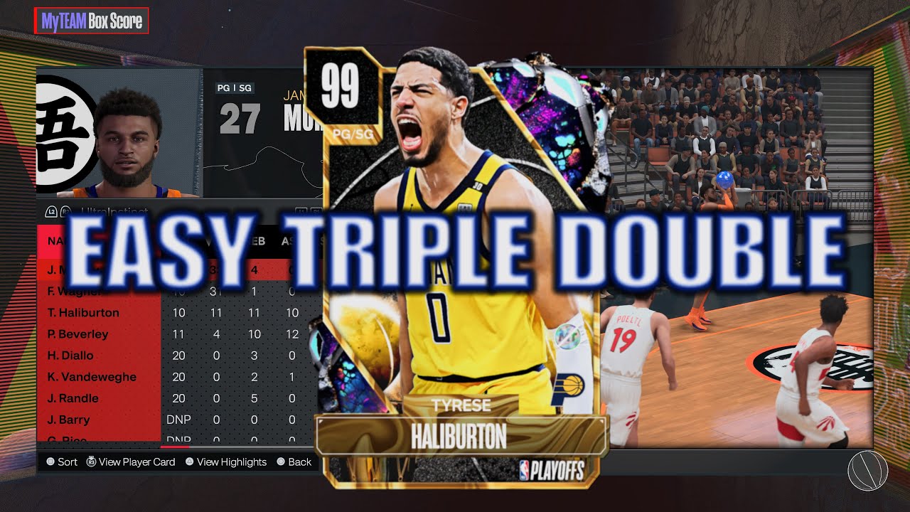 КАК ЛЕГКО ПОЛУЧИТЬ ТРИПЛ-ДАБЛ С HALIBURTON | NBA 2K24 MyTeam