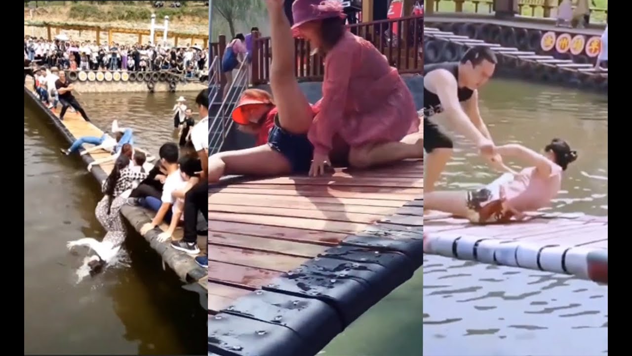 Funny Video Compilation | Funny Swinging Bridge Game | Try not to laugh | Zhi Funny Couple #funny