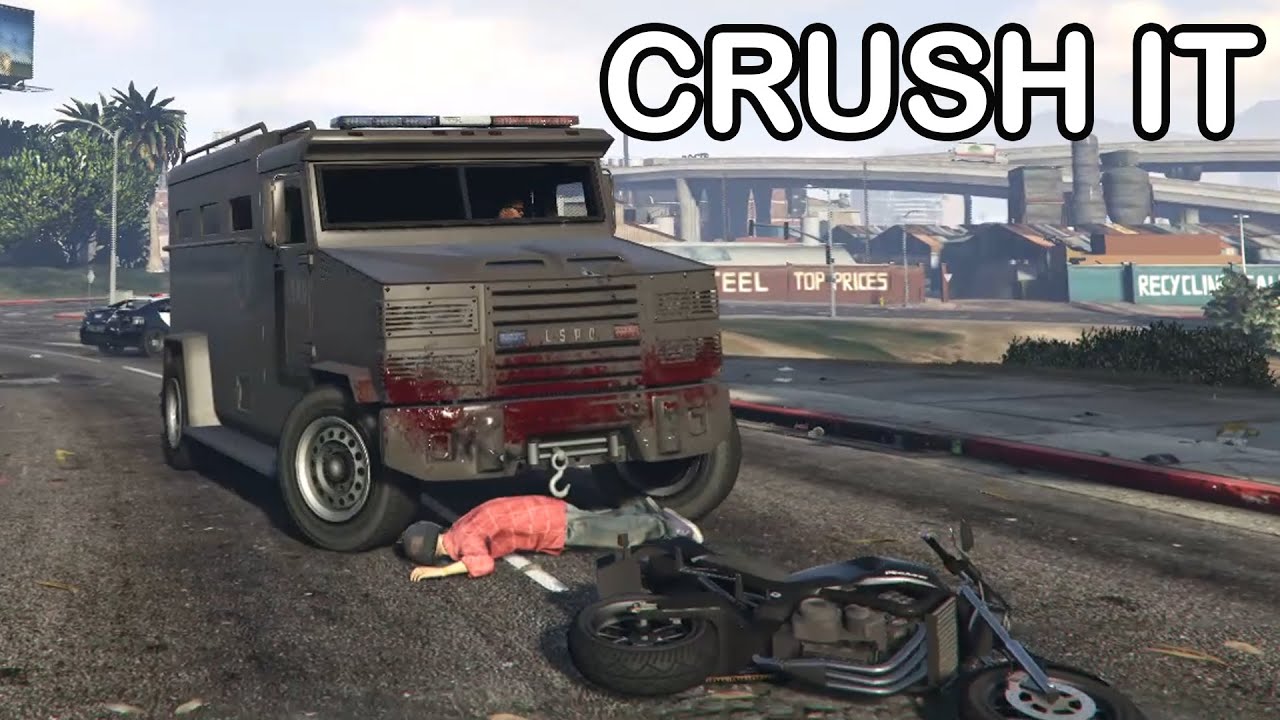 Armored Truck Rampage, Run Over, and Police Chase | GTA V Gameplay