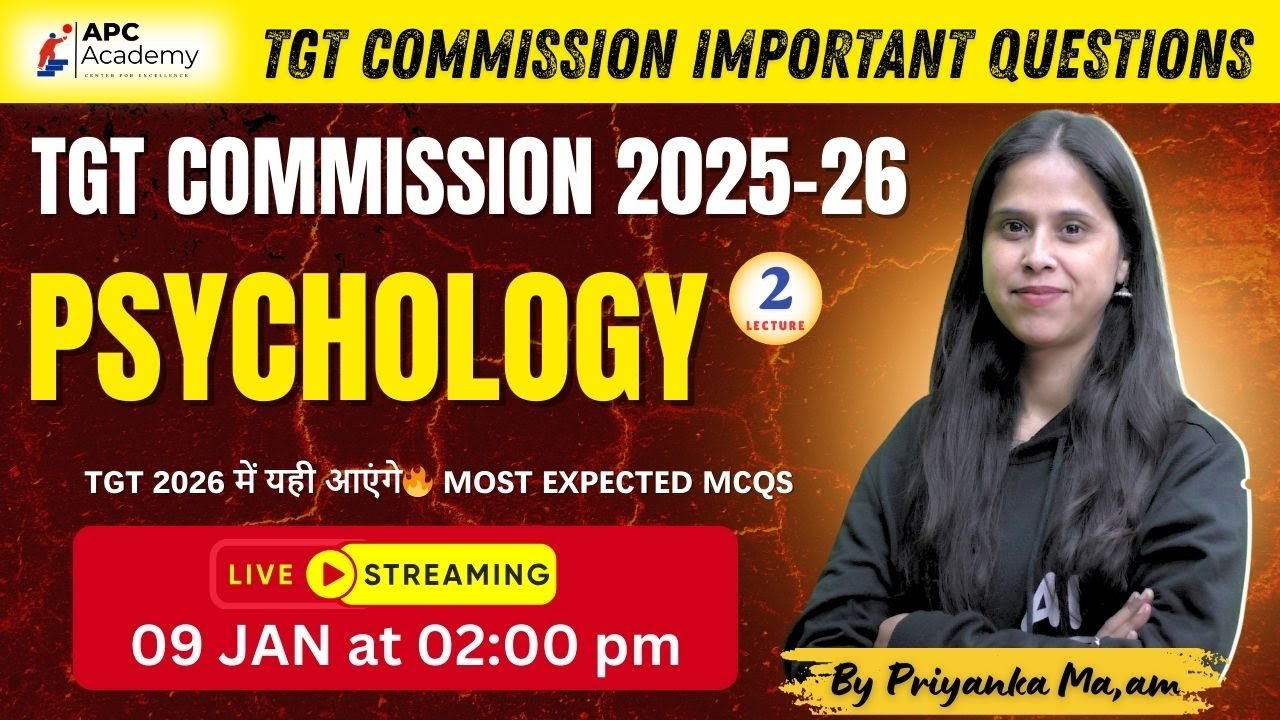 TGT || PSYCHOLOGY  || P - 2 Most Important Questions + PYQ #hptgt2025 #apcacademy #hprca