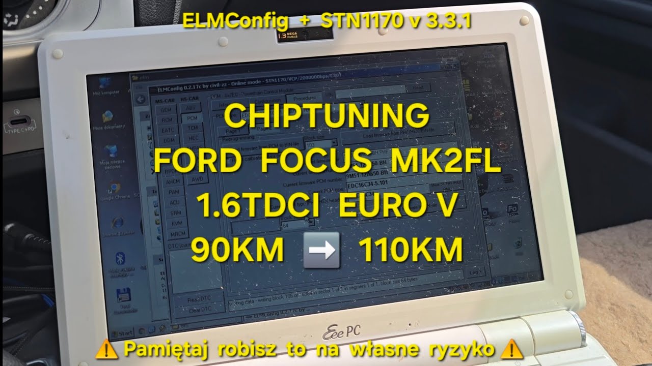 #Chiptuning przez złącze #OBD2 Ford #Focus MK2FL 1.6TDCi  EURO 5 #ELMCondfig #EDC16C64