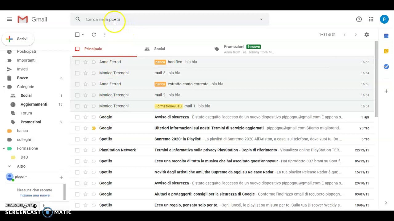 Gmail: etichette e filtri