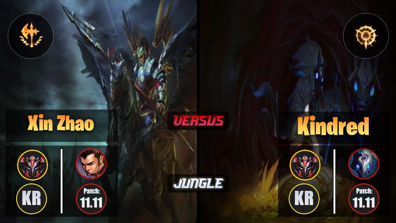 GrandMaster XIN ZHAO [Conqueror] (Jungle) VS  KINDRED - Grandmaster KR Patch 11.11