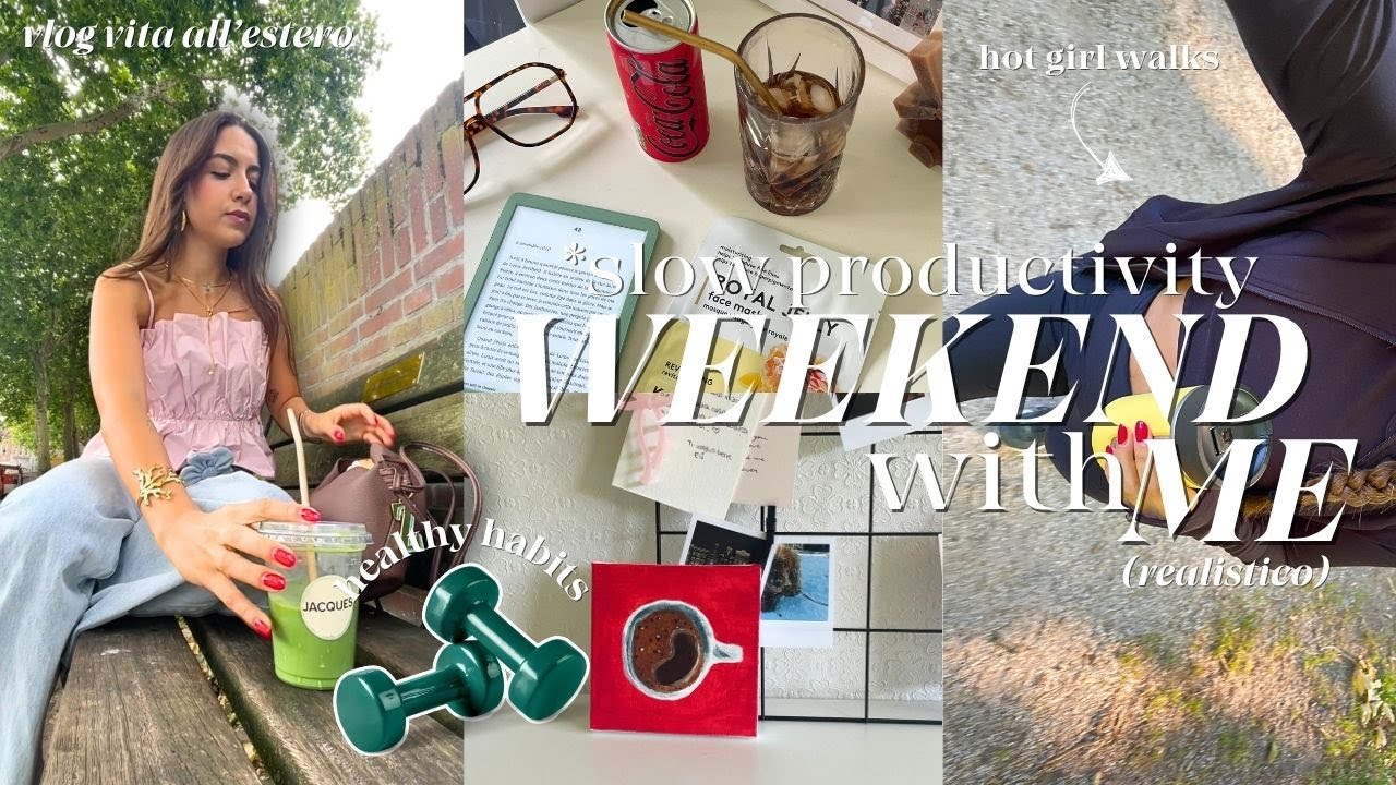 WEEKEND *aesthetic* VLOG🍵 slow productivity, haul, hobby estivi, svuota spesa healthy & more
