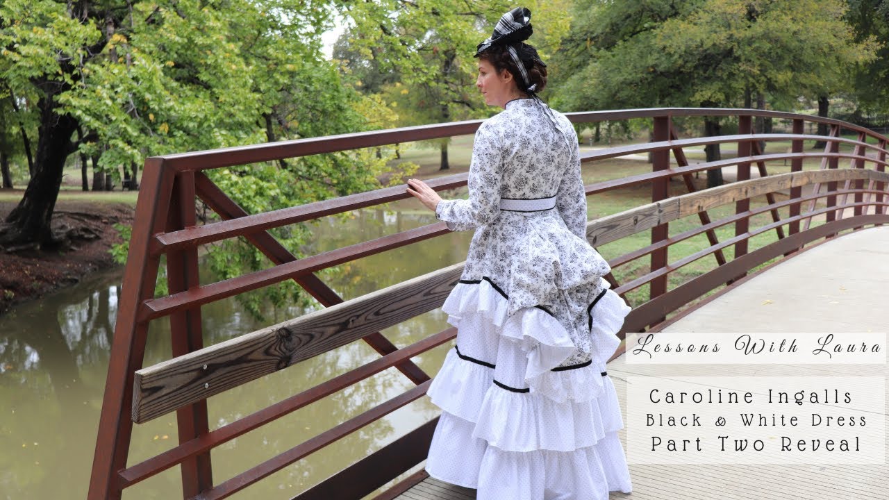 Caroline Ingalls Black and White Dress Reveal II Black Snail Seaside Dress