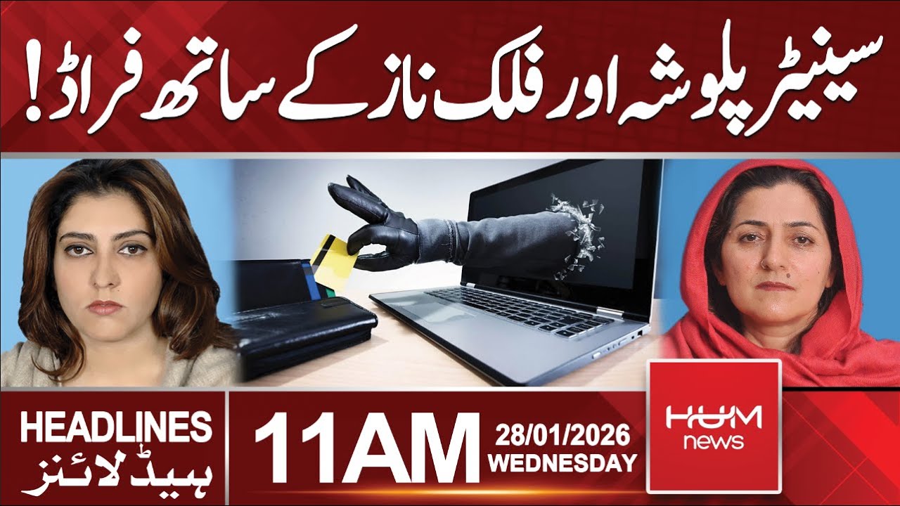 Online Fraud with Senator Palwasha Khan adn Falak Naz | 11 AM Headlines | Hum News | Pakistan