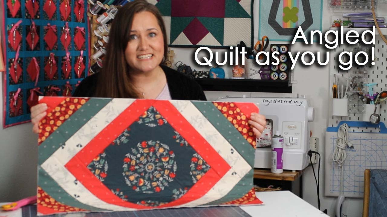 Quilt as you Go Table Runner with Fussy Cut center!