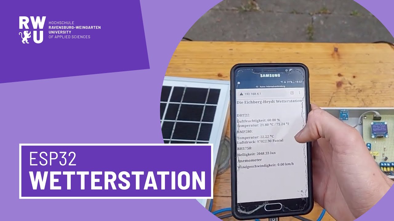 Wir sind stolz auf unsere ESP32 Wetterstation | RWU - PE