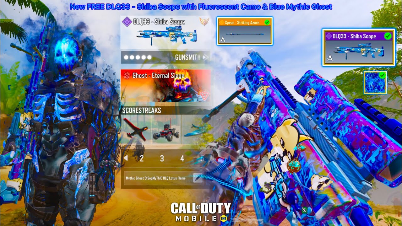New FREE DL Q33 - Shiba Scope looks insane with Fluorescent Camo & Mythic Ghost to SNIPE all in CODM