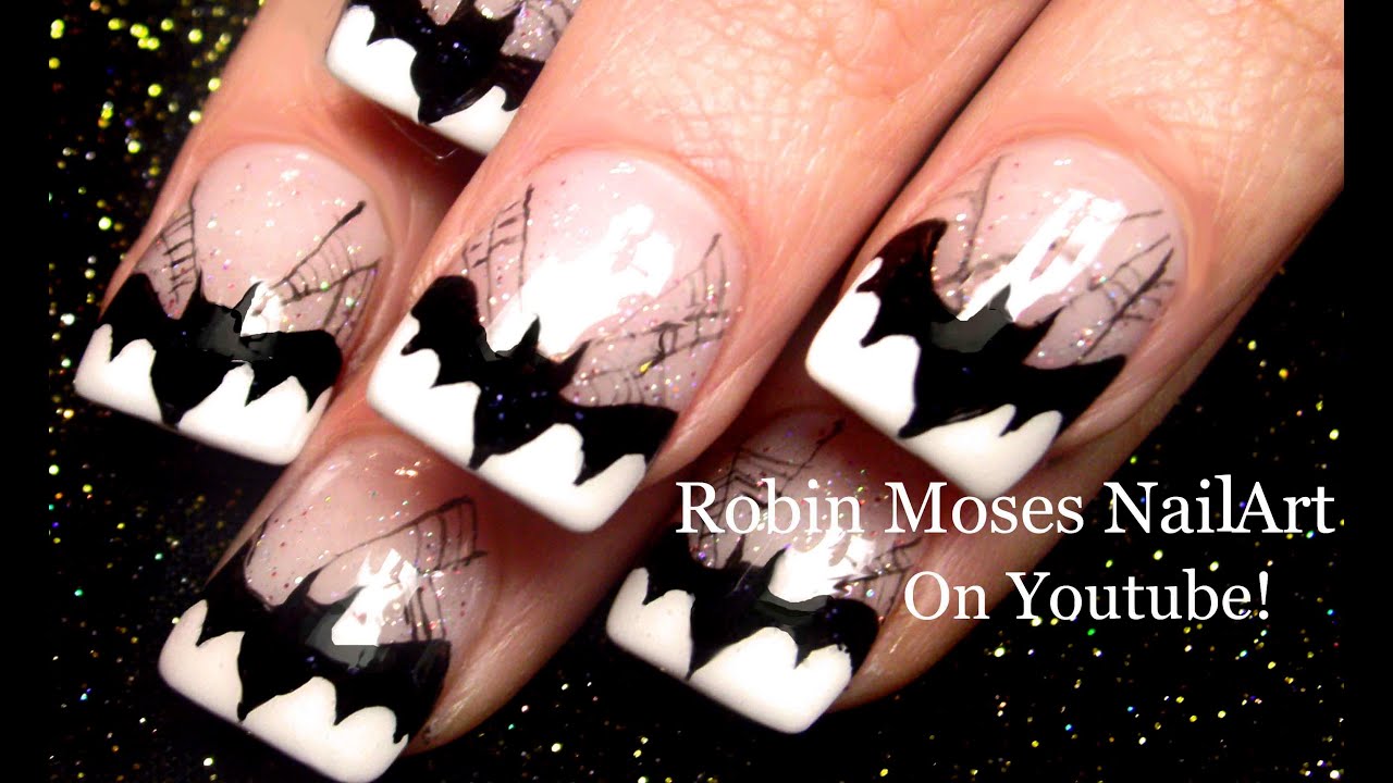 Batman Nails | DIY Halloween Bats Spider web Nail Art Design Tutorial!