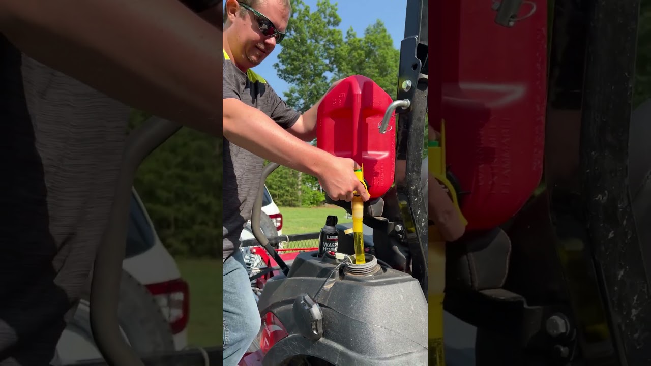 If you have a No-Spill gas can get the extension so you can rest it on a zero turn arm rest.