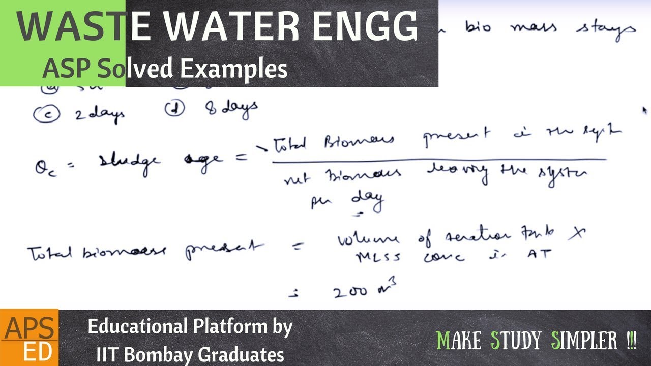 Activated Sludge Process Solved Examples | Waste Water Engineering