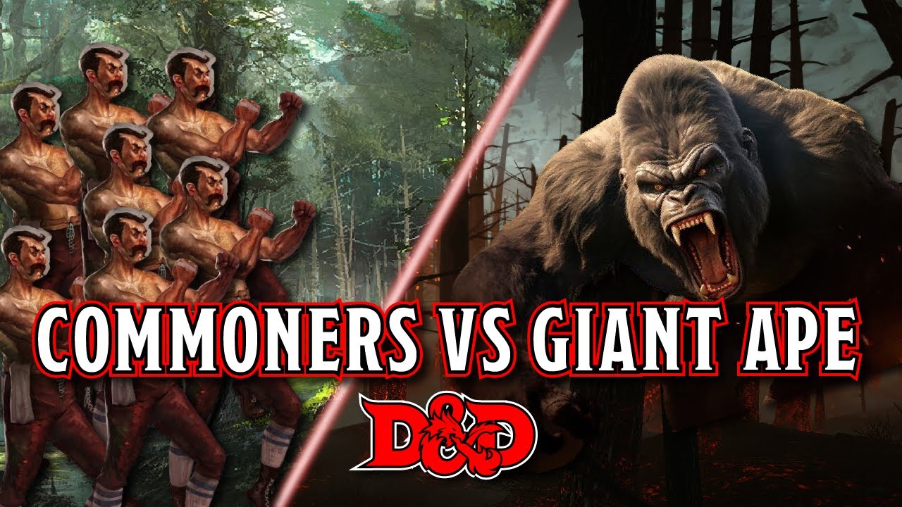 Can 100 Commoners Beat Up 1 Giant Ape in D&D 5E?