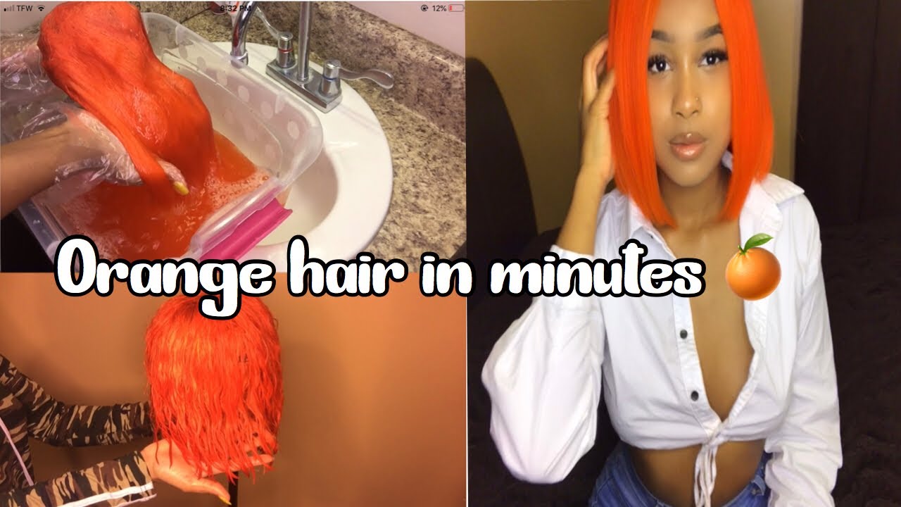 How I dyed my hair orange using the water color method  (My First video!!)