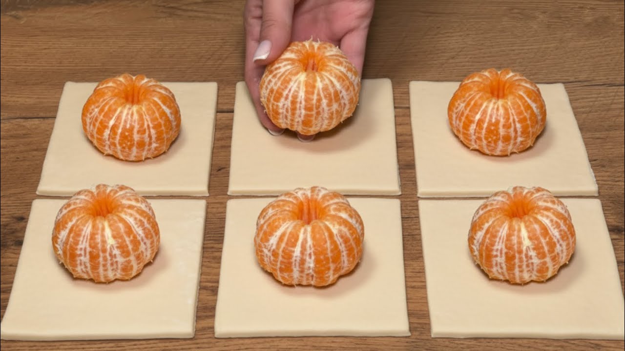 Nur Mandarinen und Blätterteig! Neues Rezept für ein Weihnachtsdessert, das auf der Zunge zergeht!