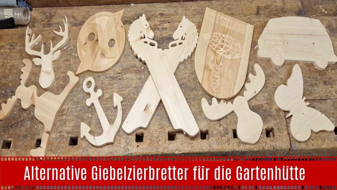 Alternative Giebelzierbretter für die Gartenhütte (CNC-gefräst)
