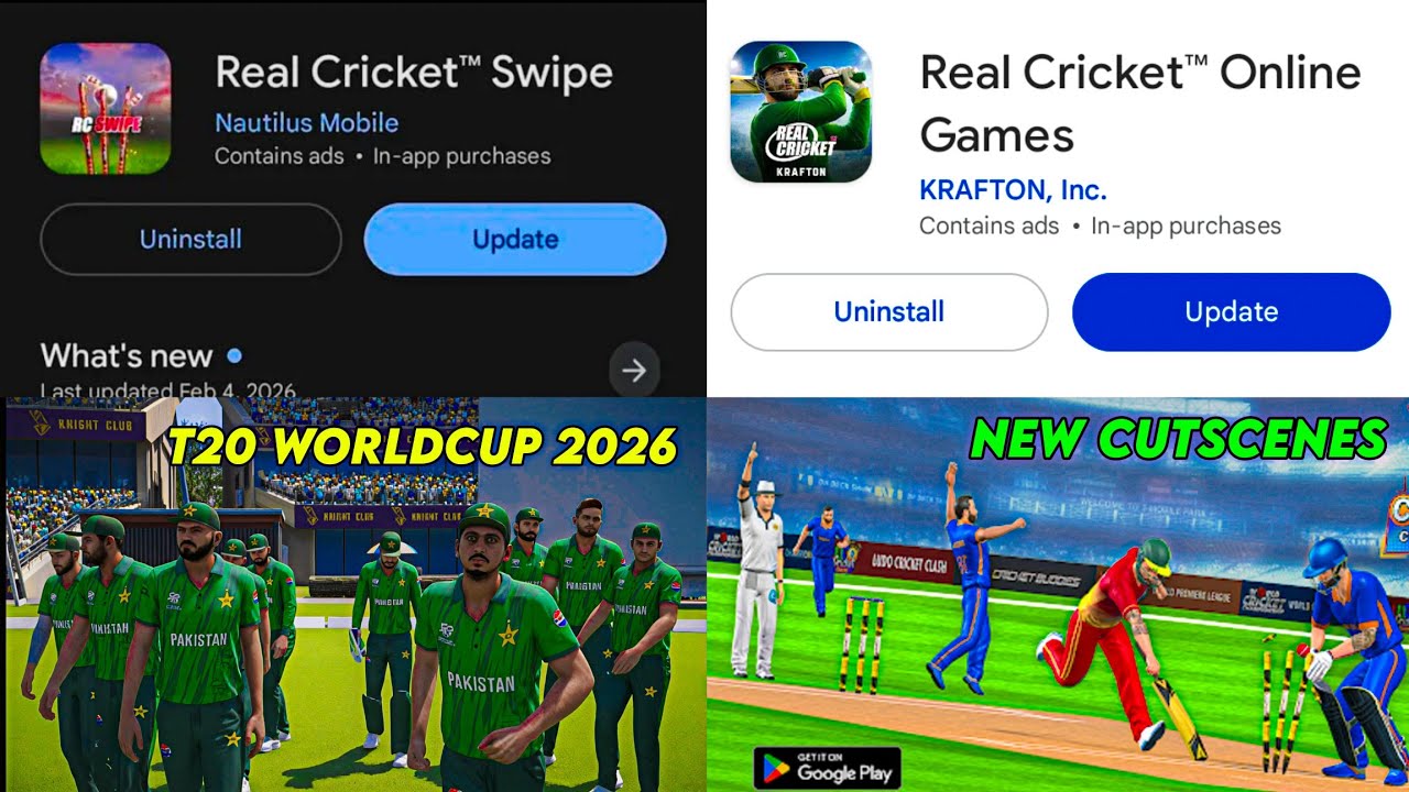 Real Cricket & Real Cricket Swipe New Update 2026 🔥