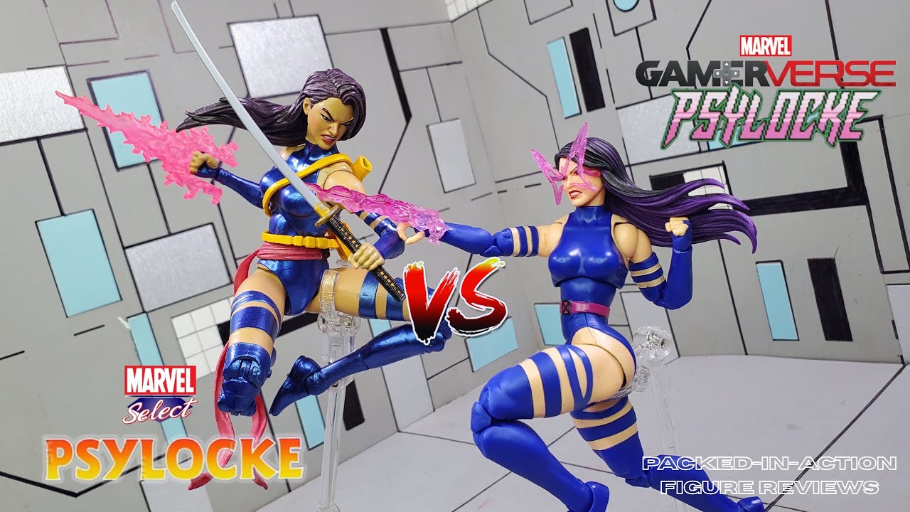 Marvel Legends Gamerverse Psylocke VS Marvel Select Psylocke Comparison