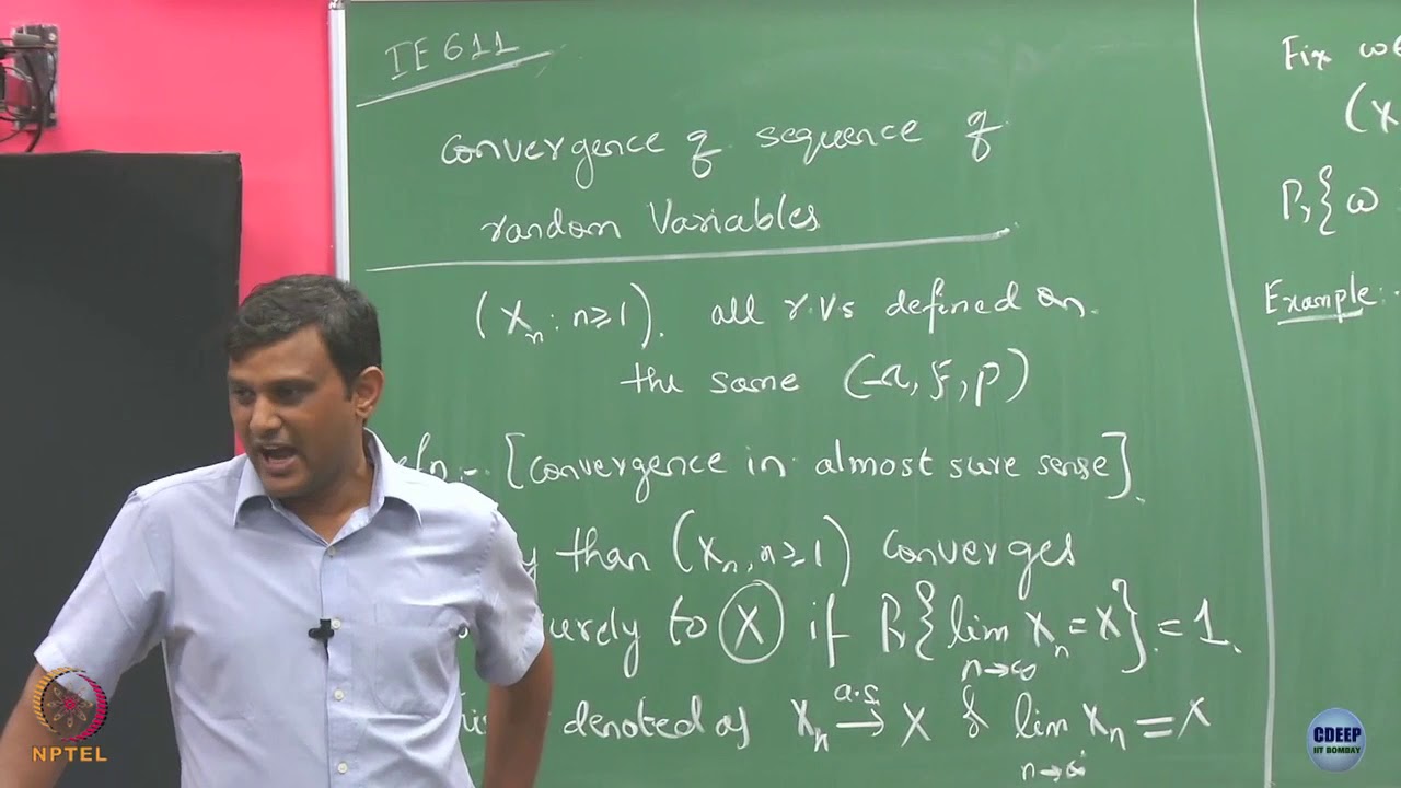 Week 6: Lecture 21: Convergence of sequence of random variables (Part 1)