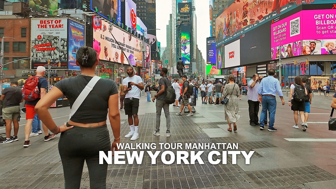 NEW YORK CITY WALKING TOUR MANHATTAN Times Square, Broadway, 8th Avenue, Madison Square, 7th Avenue