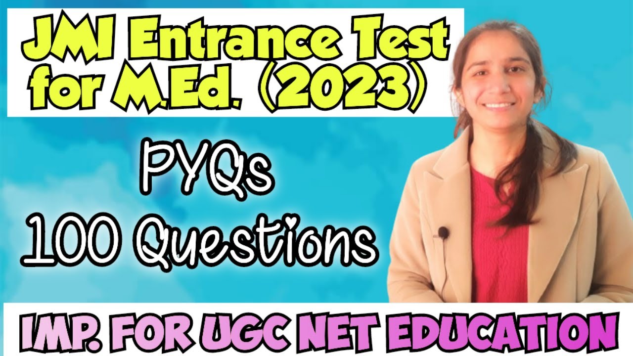 JMI Entrance 2023 Solved Paper for M.Ed.@InculcateLearning #jmientranceexam  #education Imp. for NET