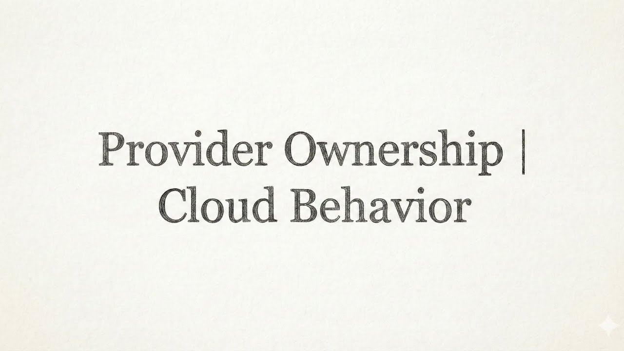 Provider Ownership | Cloud Behavior