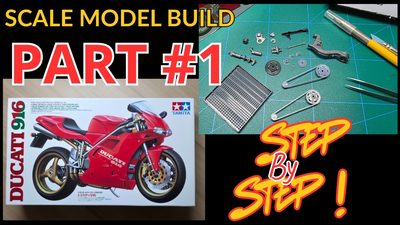 Montage Maquette Moto - Ducati 916 Tamiya 1/12 - Construction étape par étape - Partie 1