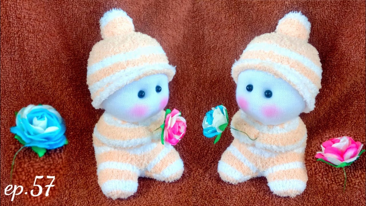 ตุ๊กตาถุงเท้าEp.57 how to make a sock doll