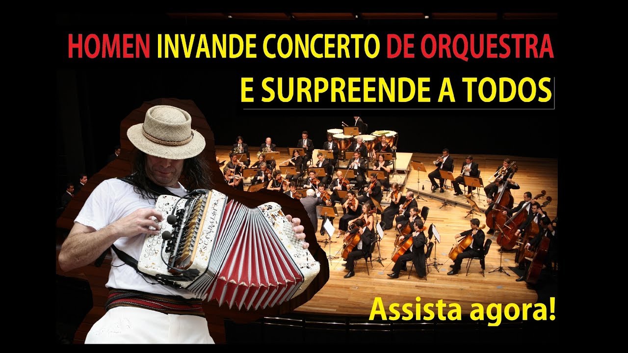 Homem invade concerto de orquestra e surpreende