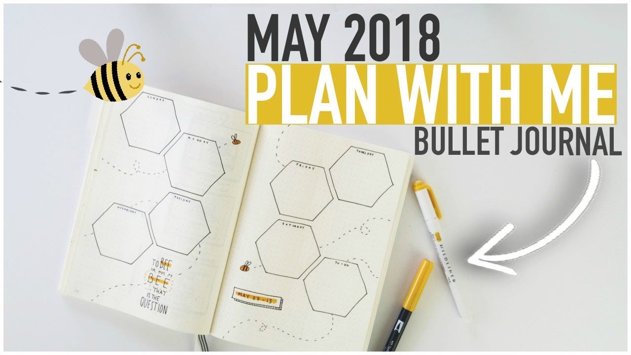 Bullet Journal PLAN WITH ME May 2018 | HEXAGON WEEKLY SPREAD