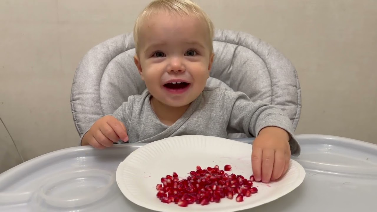 Adorable Baby Tries Pomegranate for the First Time