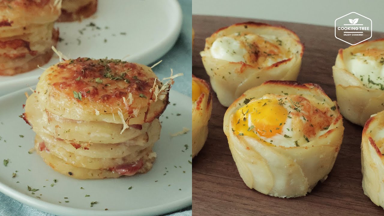 Легкая запеченная картошка! Картофельные стопки | Рецепт сырно-картофельно-яичных кексов