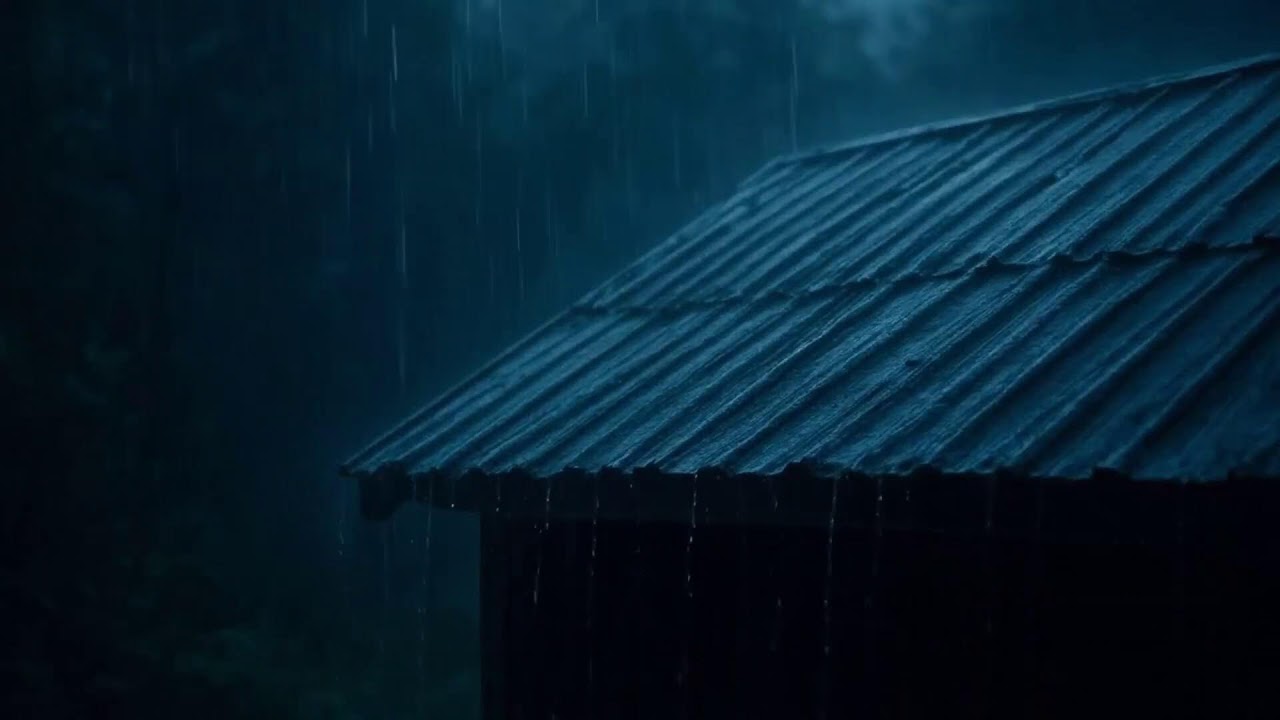 Heavy Rain Sounds on the Roof for Deep Sleep and Relaxation