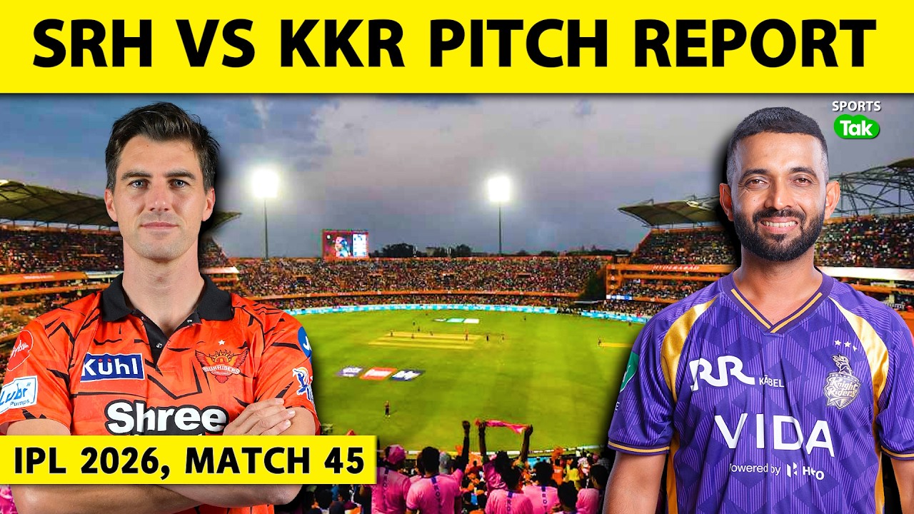 SRH VS KKR IPL 2026 PITCH REPORT: HYDERABAD PITCH REPORT | RAJIV GANDHI STADIUM PITCH REPORT | IPL