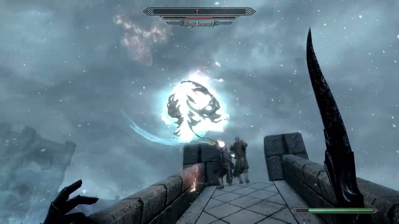 Skyrim Tolfdir gets thrown off bridge by magic anomaly