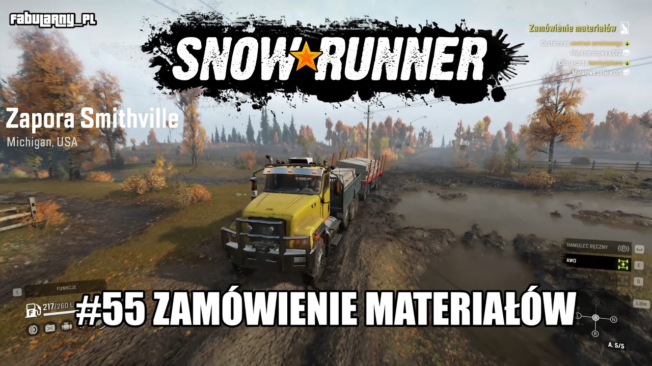 SNOWRUNNER - Mission #55 - Zam&oacute;wienie Materiał&oacute;w (ZAPORA SMITHVILLE) ULTRA 4K (MICHIGAN - USA)