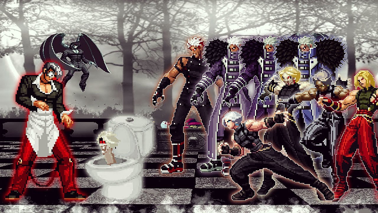 [KOF Mugen] Crazy Iori Vs Krizalid Team + Adel Team
