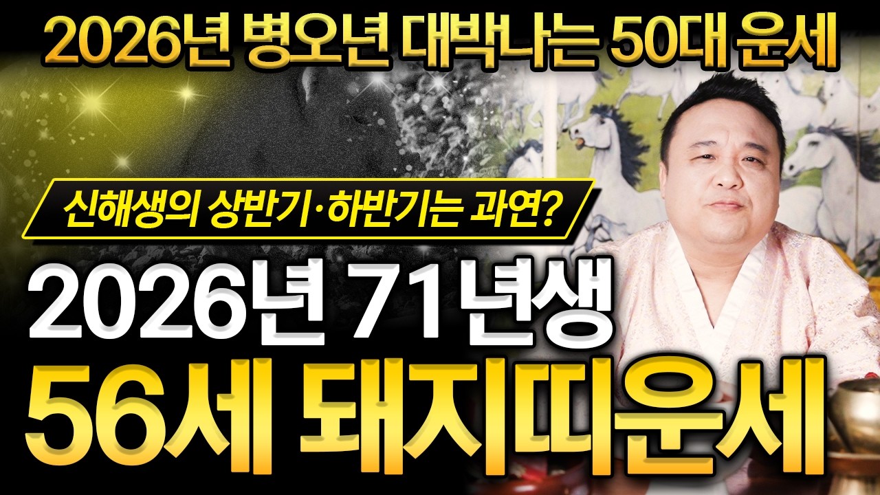 2026년 병오년 1971년생 56세 돼지띠운세🐖 대박터질 신해생 돼지띠 필수시청‼️