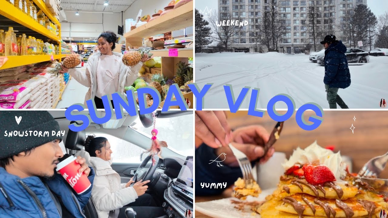 අපේ නිවාඩු දවසක්/ Canadawata හිම කුණාටු වෙලාවක 🥶☃️ #sundayvlogs #sinhalavlog #couplecomedy 
