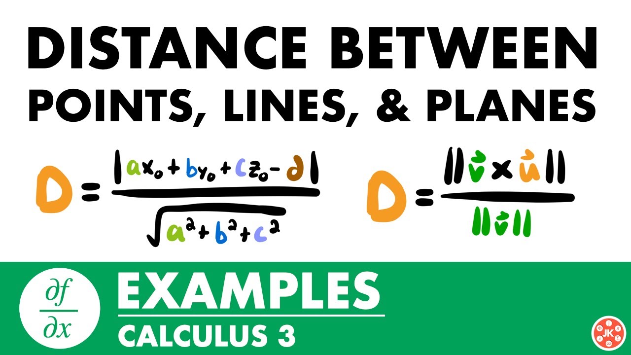 Distance Between Points, Lines, & Planes Examples | Calculus 3 - JK Math