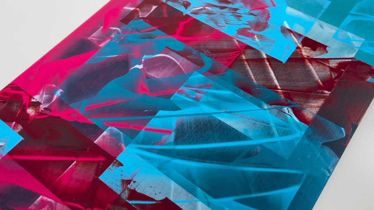 Abstract Painting Demonstration In Oil Paint With Masking Tape / Work #5