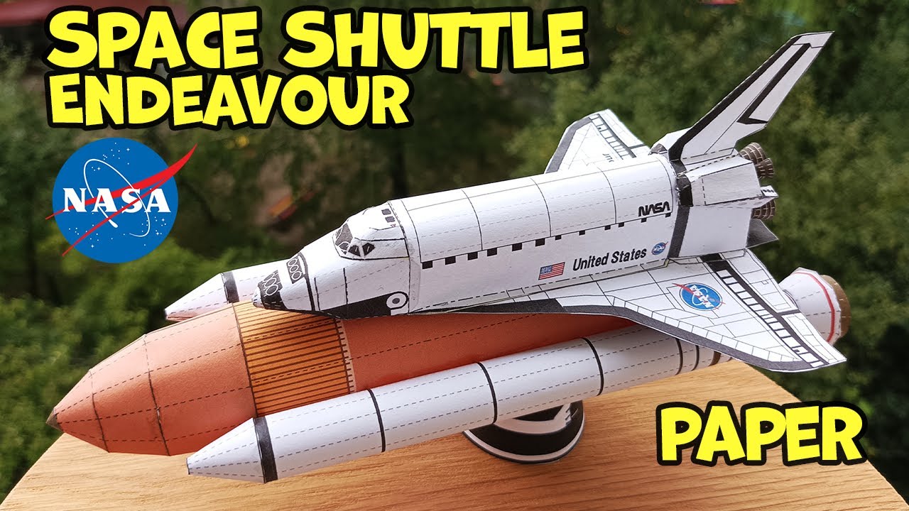 Space Shuttle Endeavour PAPERCRAFT DIORAMA PAPER MODEL | DIY science project step by step tutorial