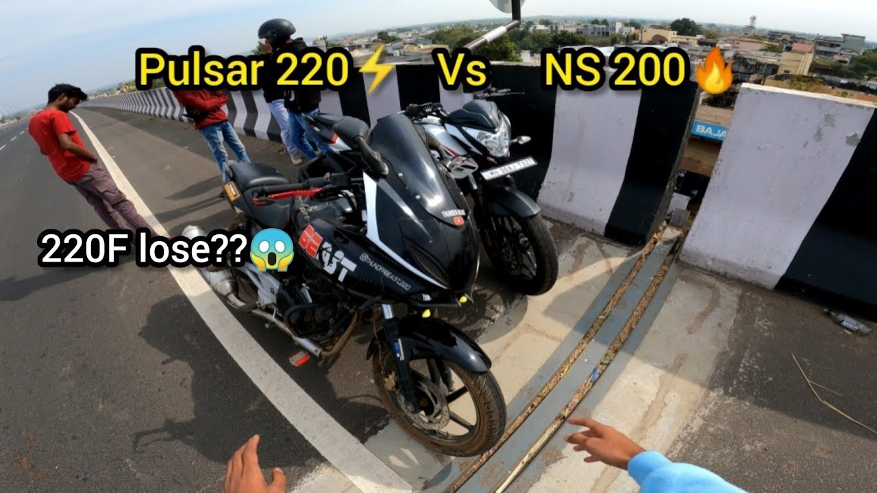 Pulsar 220f Bs3 Vs Ns 200 Bs6 Drag Race 🔥#dragrace #pulsar220f #ns200 #bajaj #race #thunderbeast