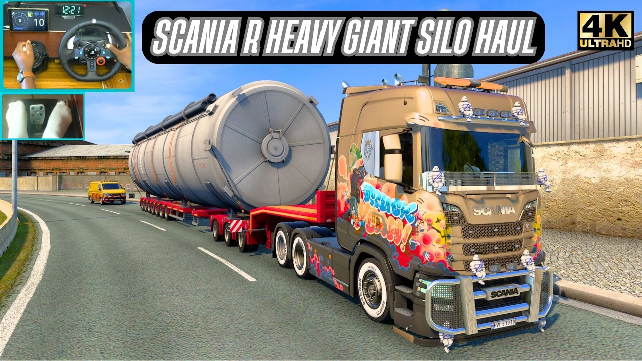 Специальный транспорт Scania R Giant Silo | Массивная перевозка тяжелых грузов в ETS2 с помощью L...